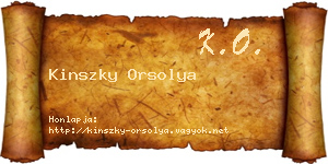 Kinszky Orsolya névjegykártya